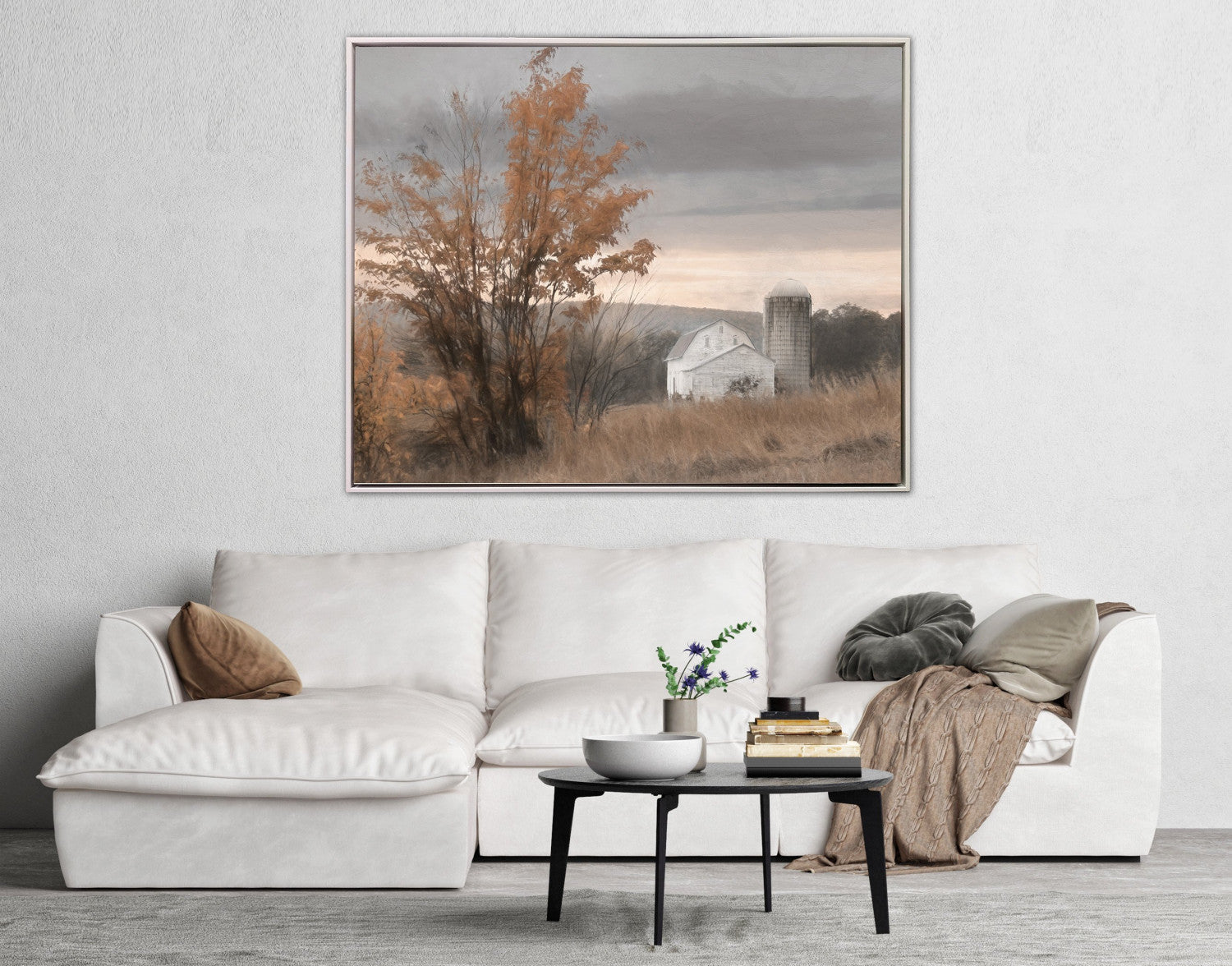 Autumn Edge Wall Art - Grey/Beige - 40 X 50