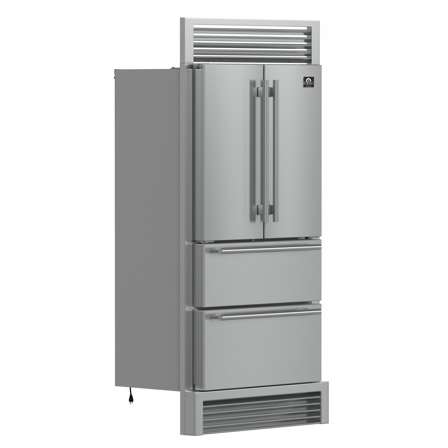 Forno Moena 40" 19.2 Cu.Ft. Stainless Steel Built-In French Door Refrigerator with Ice Maker - FFRBI1820-40SG