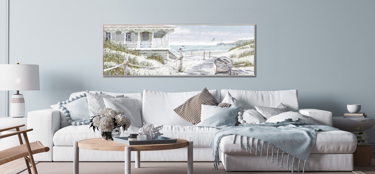 Harbour Daydreams Wall Art - White/Grey - 20 X 60