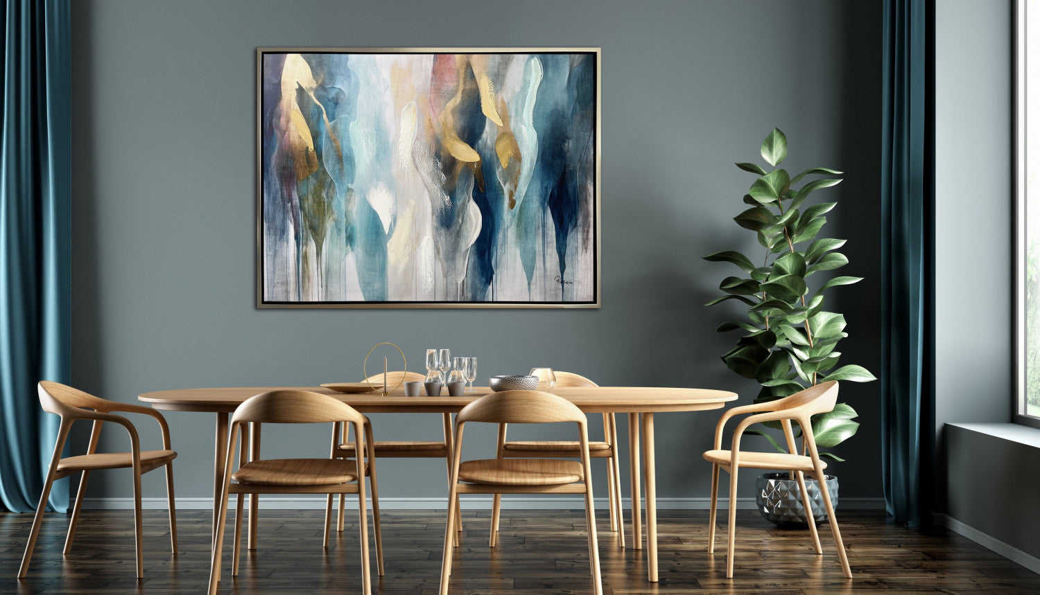 Liquid Drift Wall Art - Multi-Colour - 36 X 48