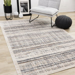 Sadie Casual Contemporary Area Rug - Grey Beige - 5' X 8'