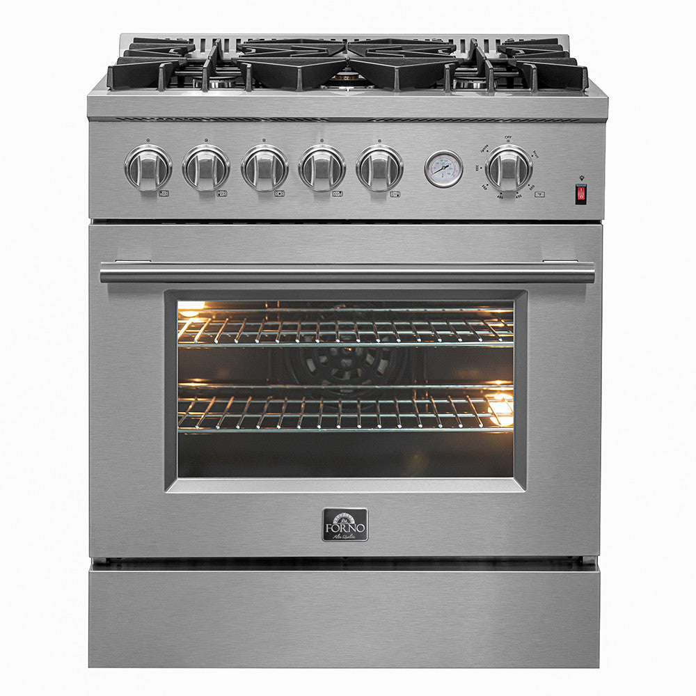 Forno Premium Stainless Steel Kitchen Package with Side-by-Side Refrigerator and Gas Range - FBDL-020-03-CAUS