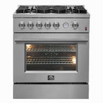 Forno Premium Stainless Steel Kitchen Package with Side-by-Side Refrigerator and Gas Range - FBDL-020-03-CAUS
