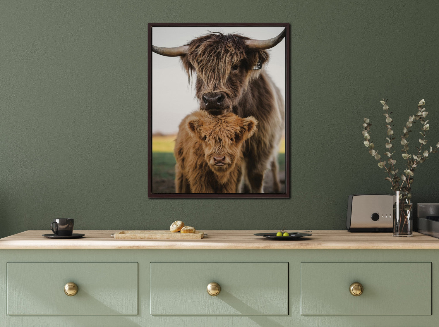 Highland Heart Wall Art - Brown - 30 X 24