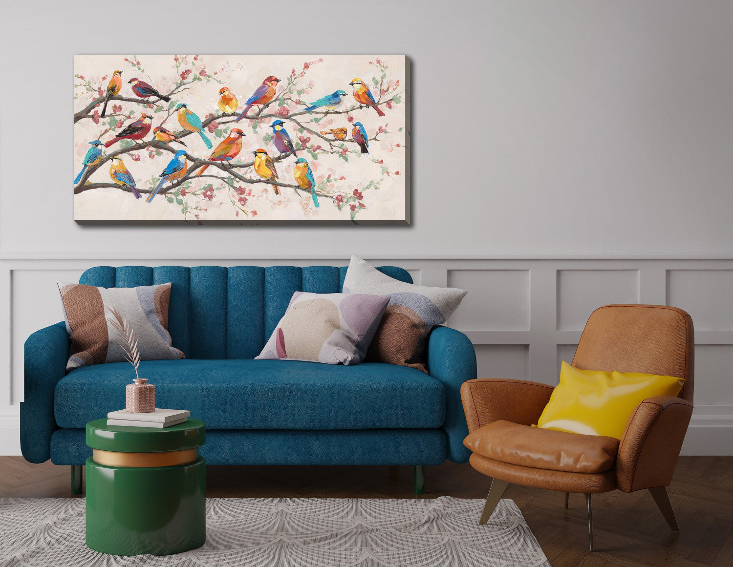 Gathering Tree Wall Art - Multi-Colour - 28 X 56