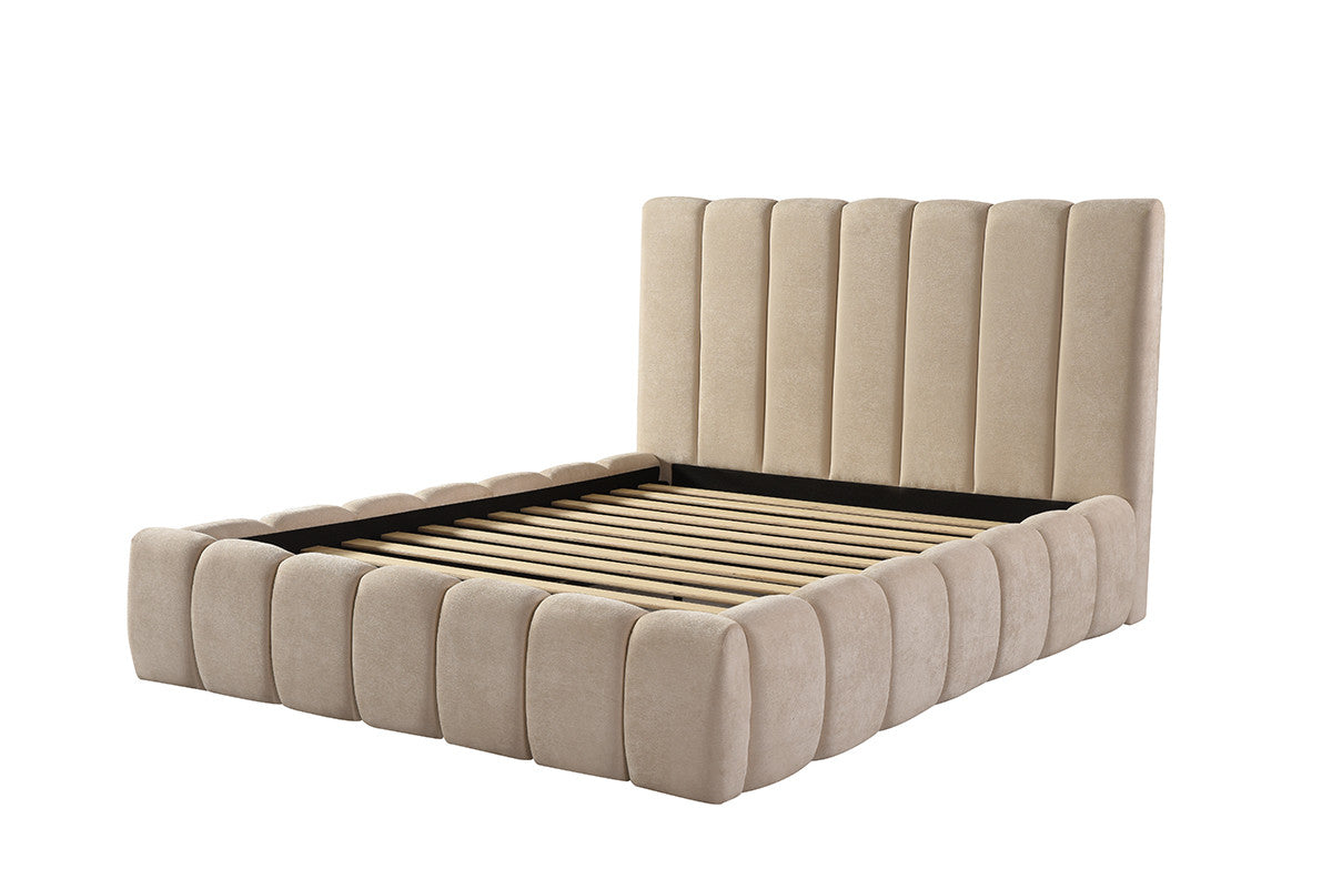 Lotus Queen Bed - Beige