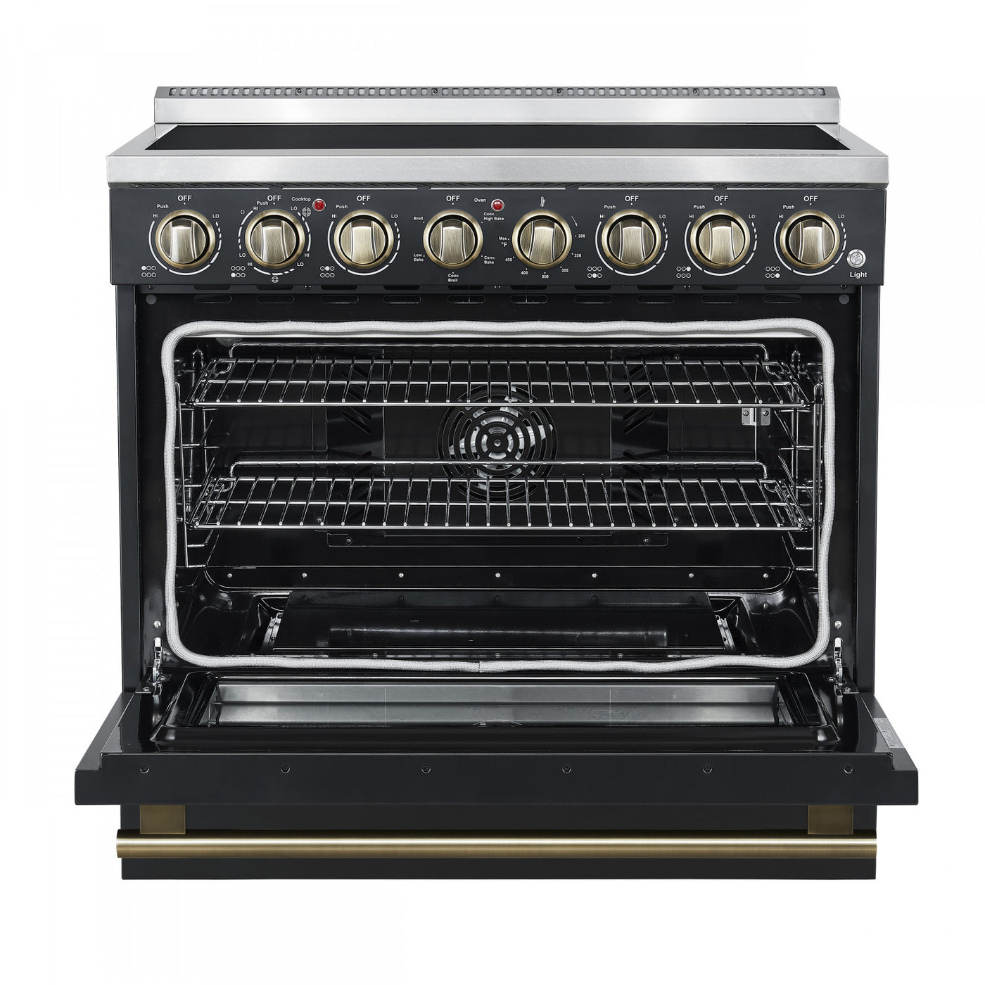 Forno Paolo 36" Black Freestanding Electric Range With True Convection (5.44 Cu. Ft.) - FFSEL6011-36BLK