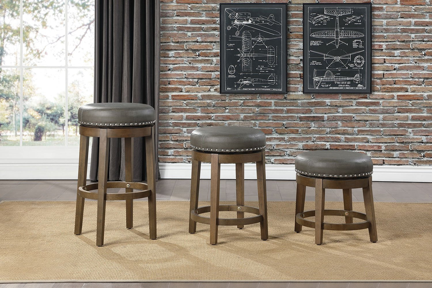 Westby Counter Stool - Grey - Set of Two