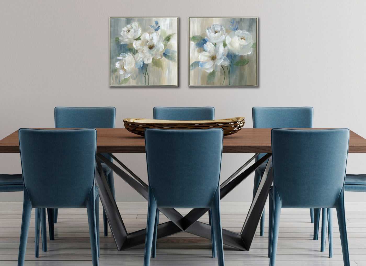 Calm Bloom I Wall Art - White/Green - 24 X 24