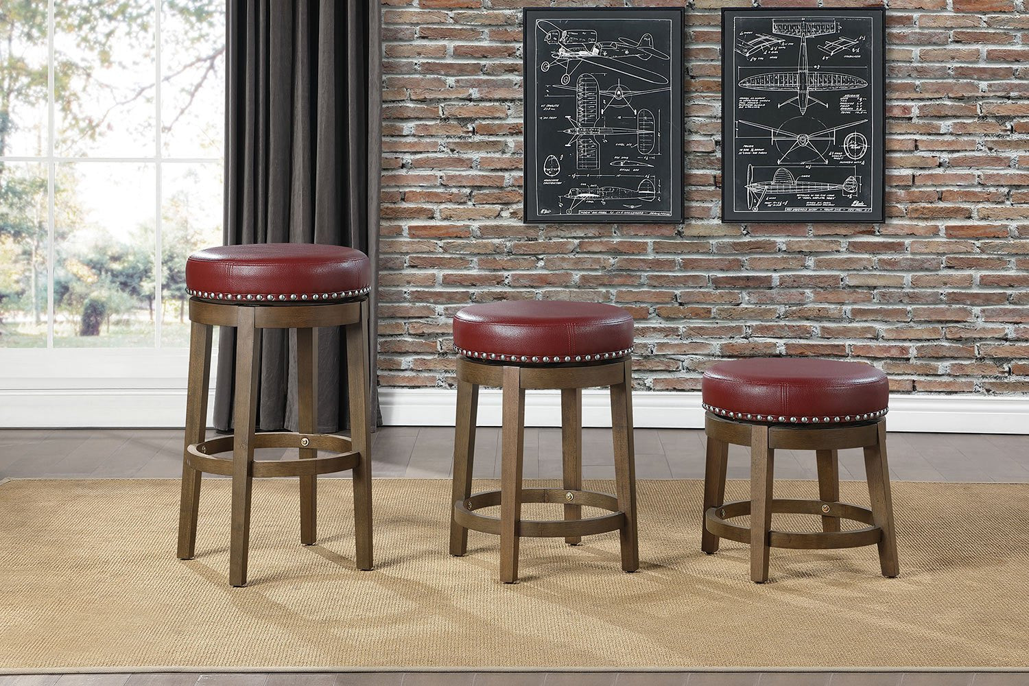 Westby Dining Stool - Red - Set Of Two