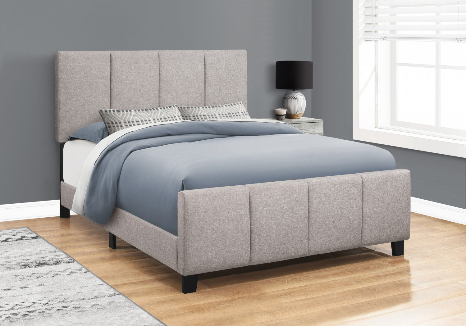 Lillian Queen Bed - Grey