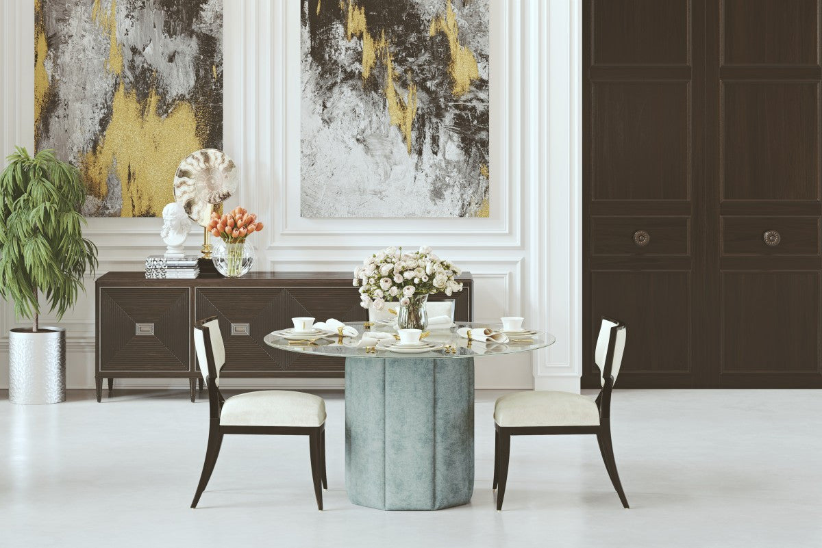 Sundre 54" Round Dining Table - Sky Blue