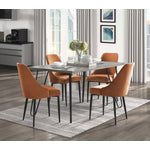 Eugenie Velvet Dining Chair - Orange - Set of Two
