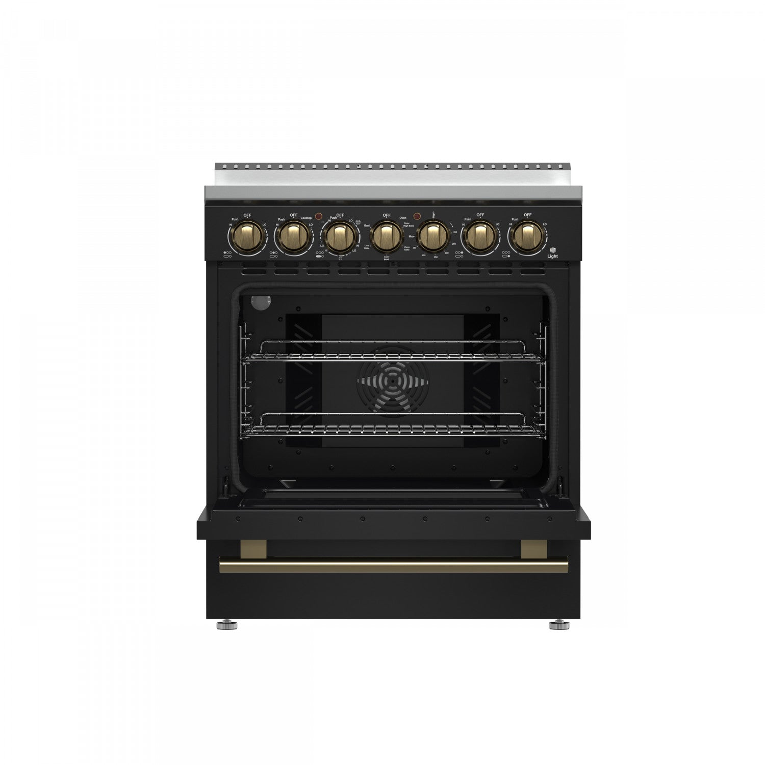 Forno Paolo Black Freestanding Electric Range with True Convection (4.38 Cu. Ft.) - FFSEL6011-30BLK