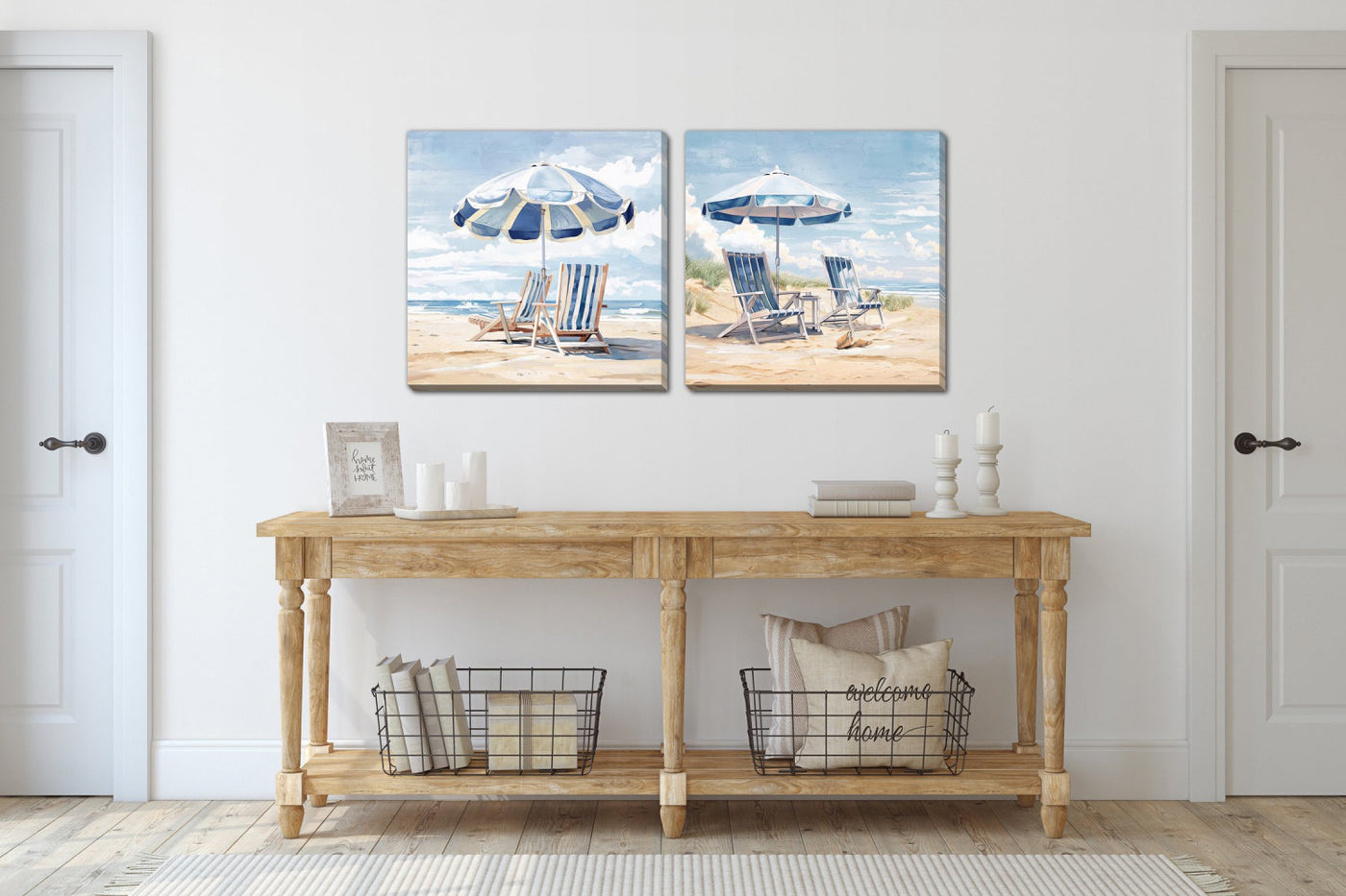 Breezy Escape I Wall Art - Blue/White - 24 X 24