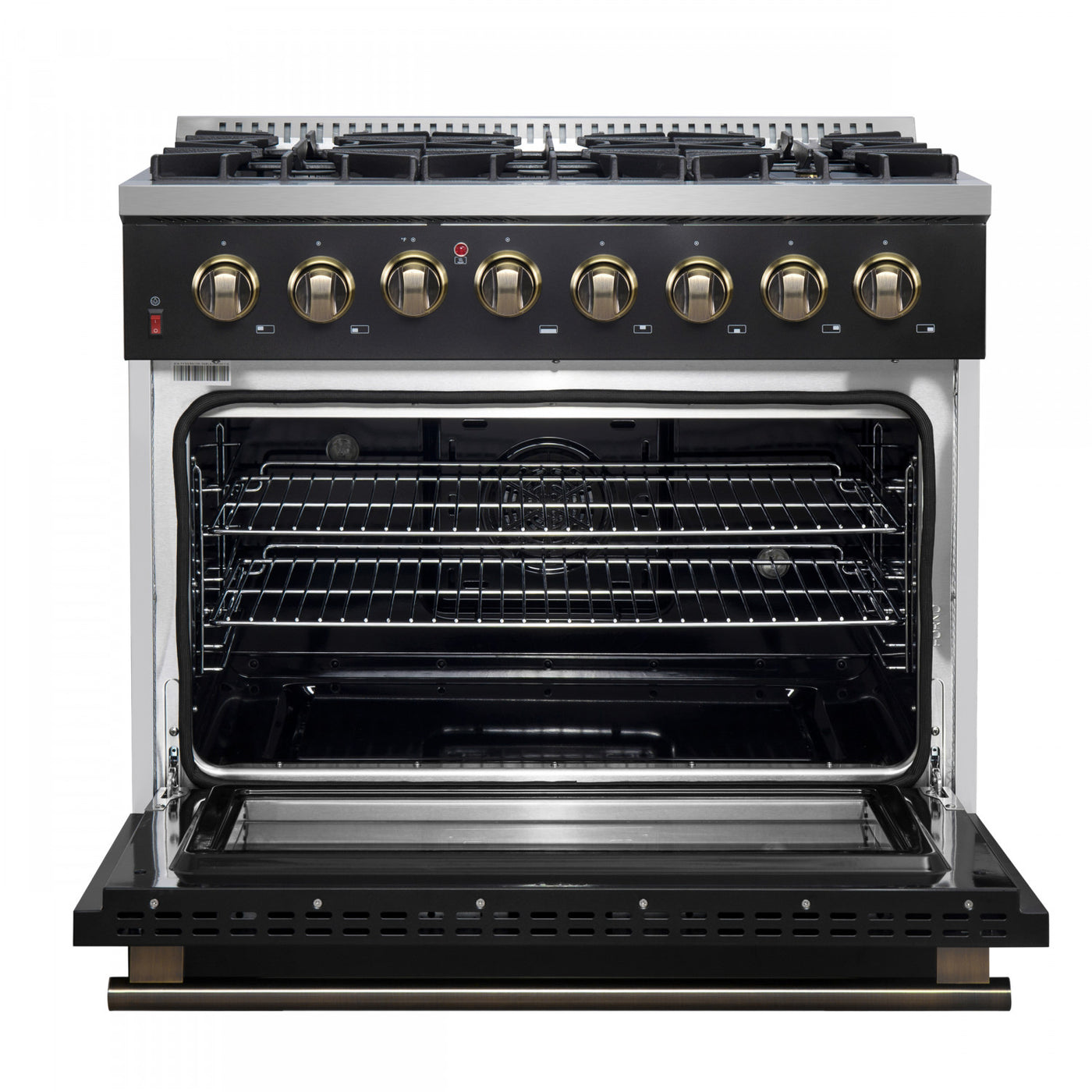 Forno Galiano 36" Black Dual Fuel Range (5.36 Cu. Ft.) - FFSGS6156-36BLK