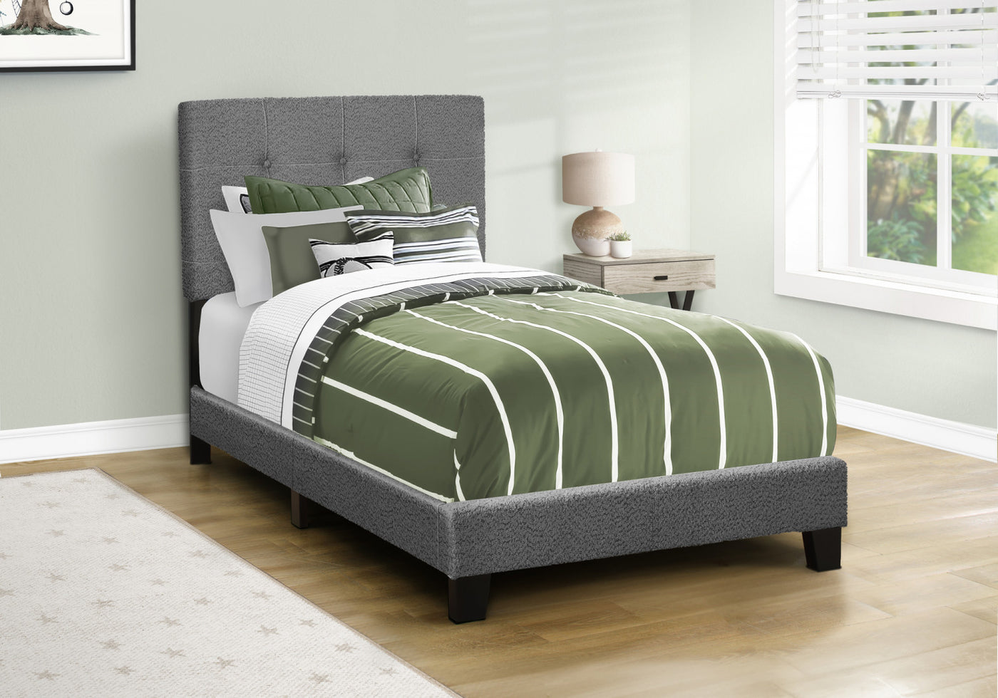 Evelyn Twin Bed - Dark Grey