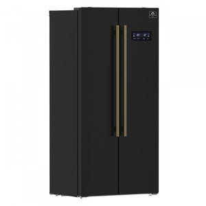 Forno Salerno 33" Black Freestanding Side-by-side Refrigerator (15.6 Cu. Ft.) - FFRBI1805-33BLK