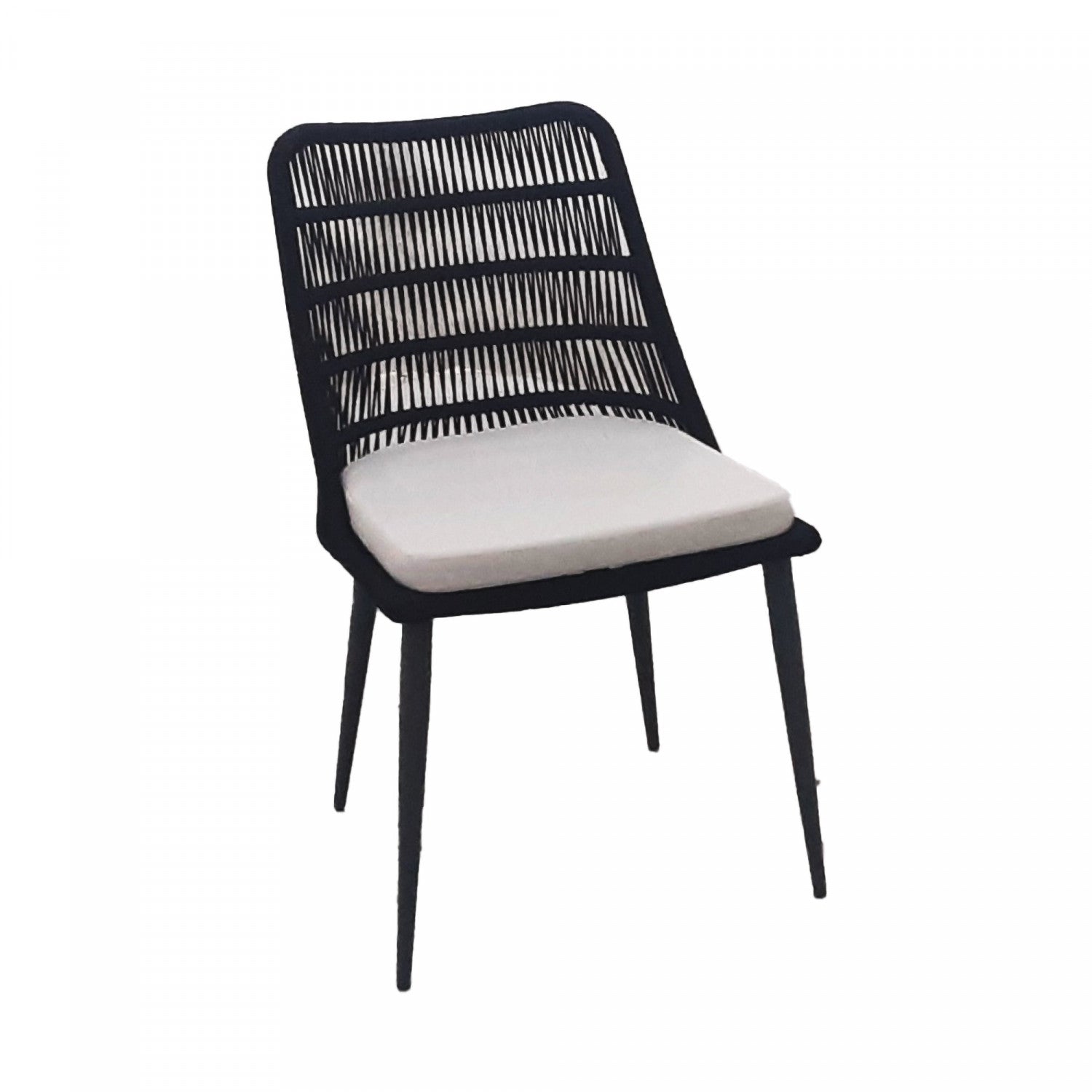 Rousseau Outdoor Dining Chair - Black/Ivory