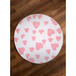 Dreamland Hearts Rug - 4ft Round - Pink