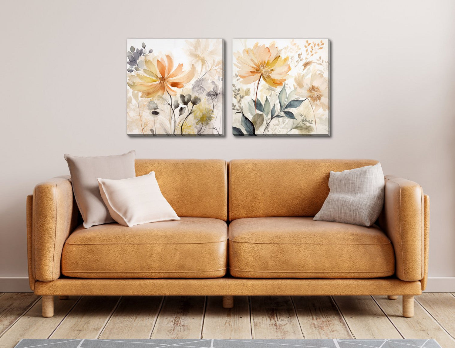 Garden Petals I Wall Art - Natural - 24 X 24