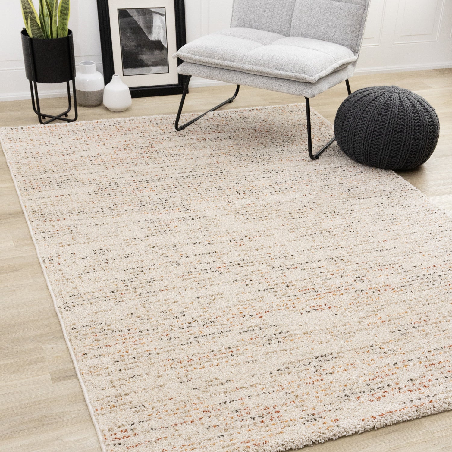 Halle Casual Contemporary Abstract Area Rug - Cream Terra - 5' X 8'
