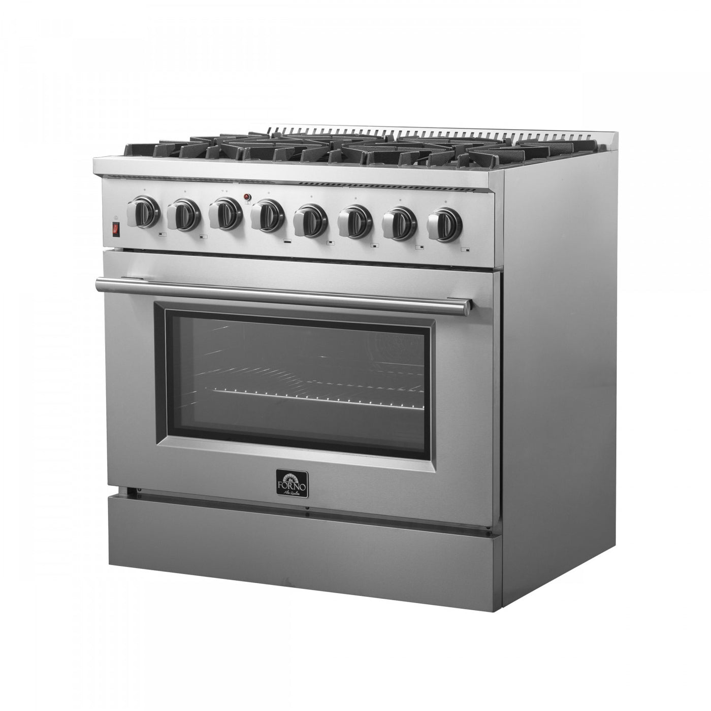 Forno Galiano 36" Stainless Steel Dual Fuel Range With True Convection (5.36 Cu. Ft.) - FFSGS6156-36