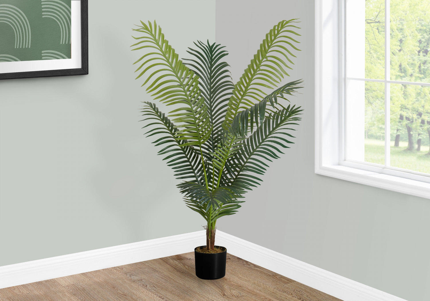47" Palm Tree With 6" Black Pot - Green