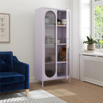 Luna Tall 2-Door Accent Cabinet with Fluted Glass - Lilac