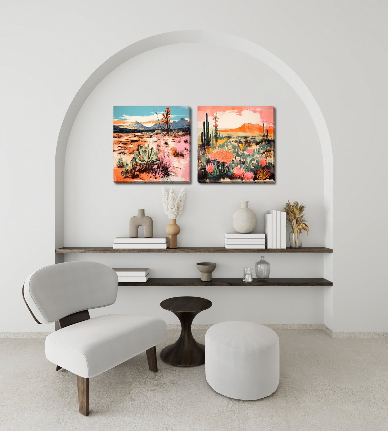 Cactus Garden II Wall Art - Multi-Colour - 18 X 18