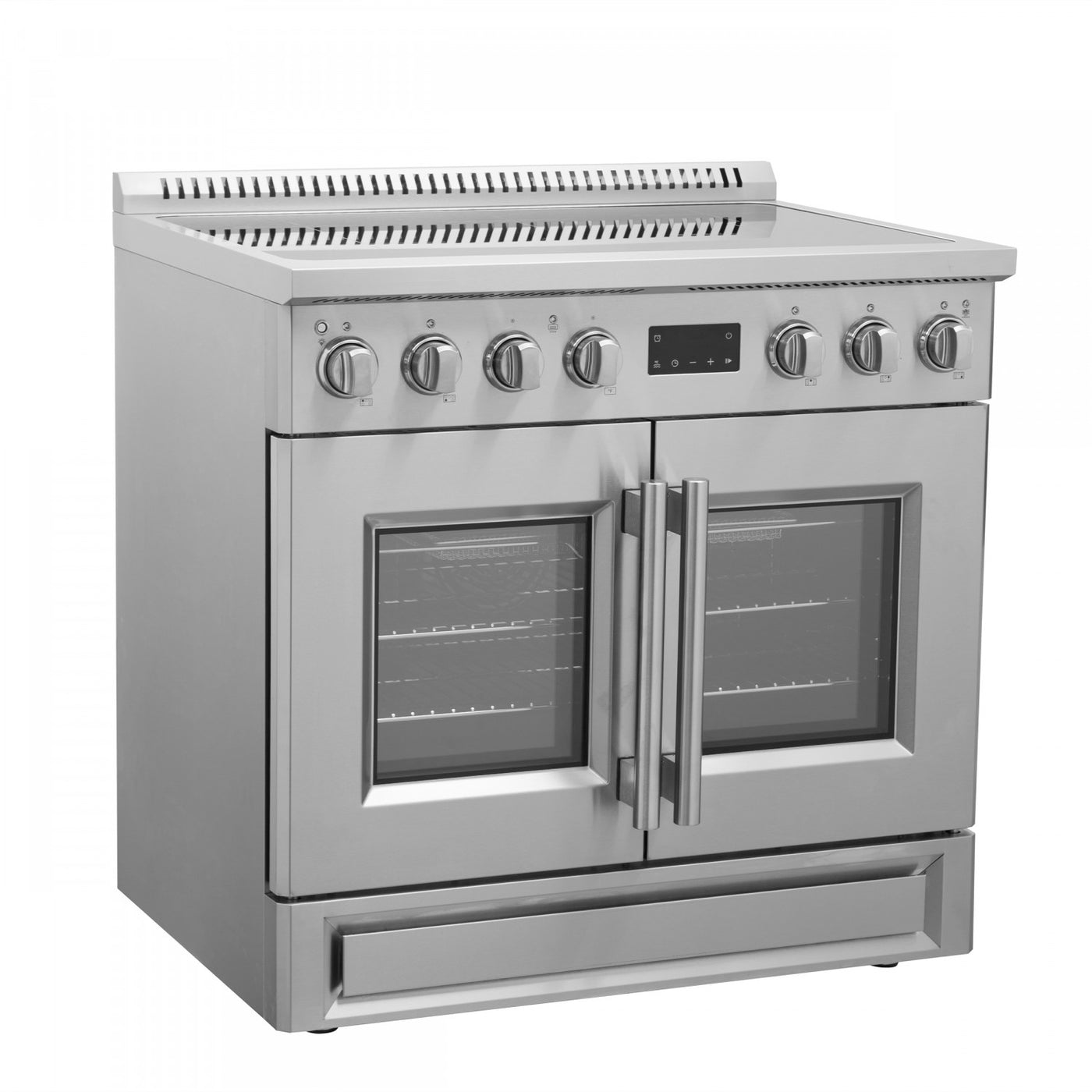 Forno Torino Stainless Steel 36" True Convection Induction Range with Air Fry and Air Sous Vide (5.36 Cu. Ft.) - FFSIN0950-36