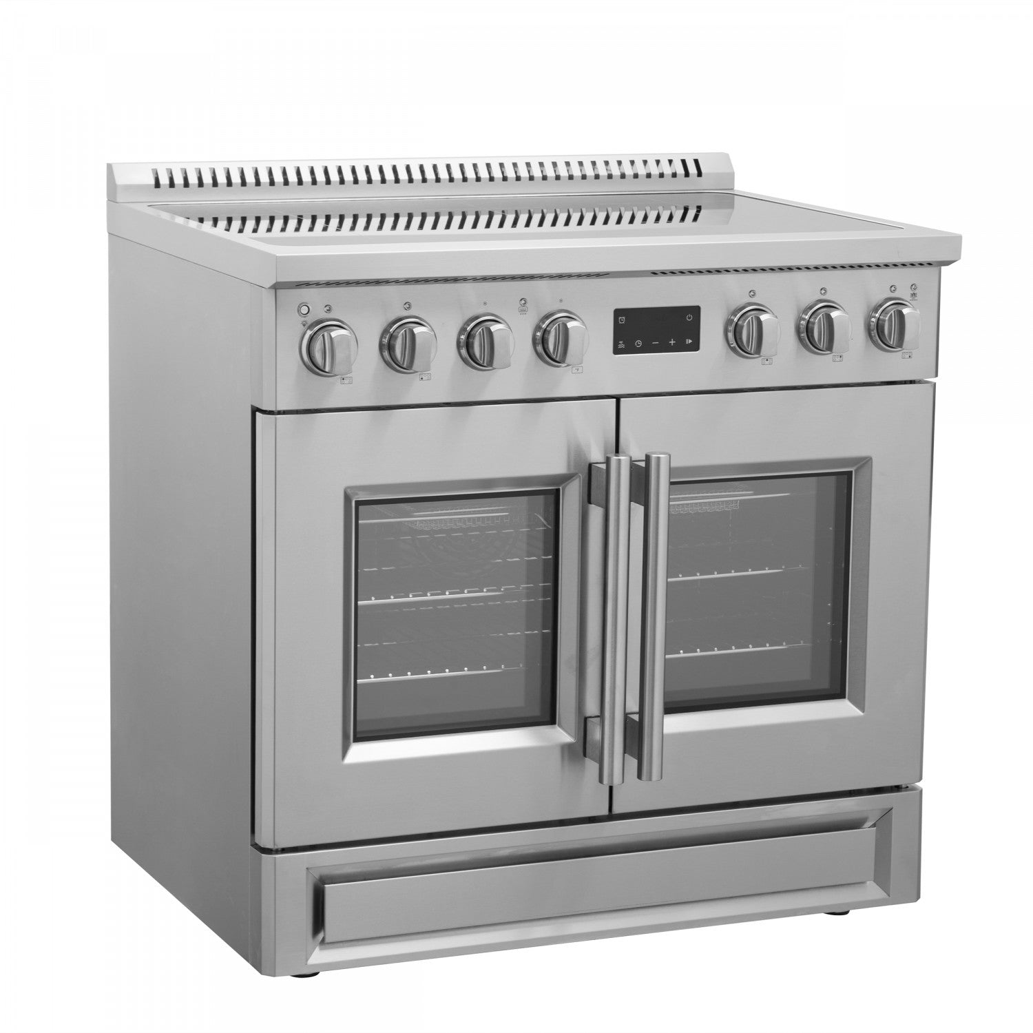 Forno Torino Stainless Steel 36" True Convection Induction Range with Air Fry and Air Sous Vide (5.36 Cu. Ft.) - FFSIN0950-36