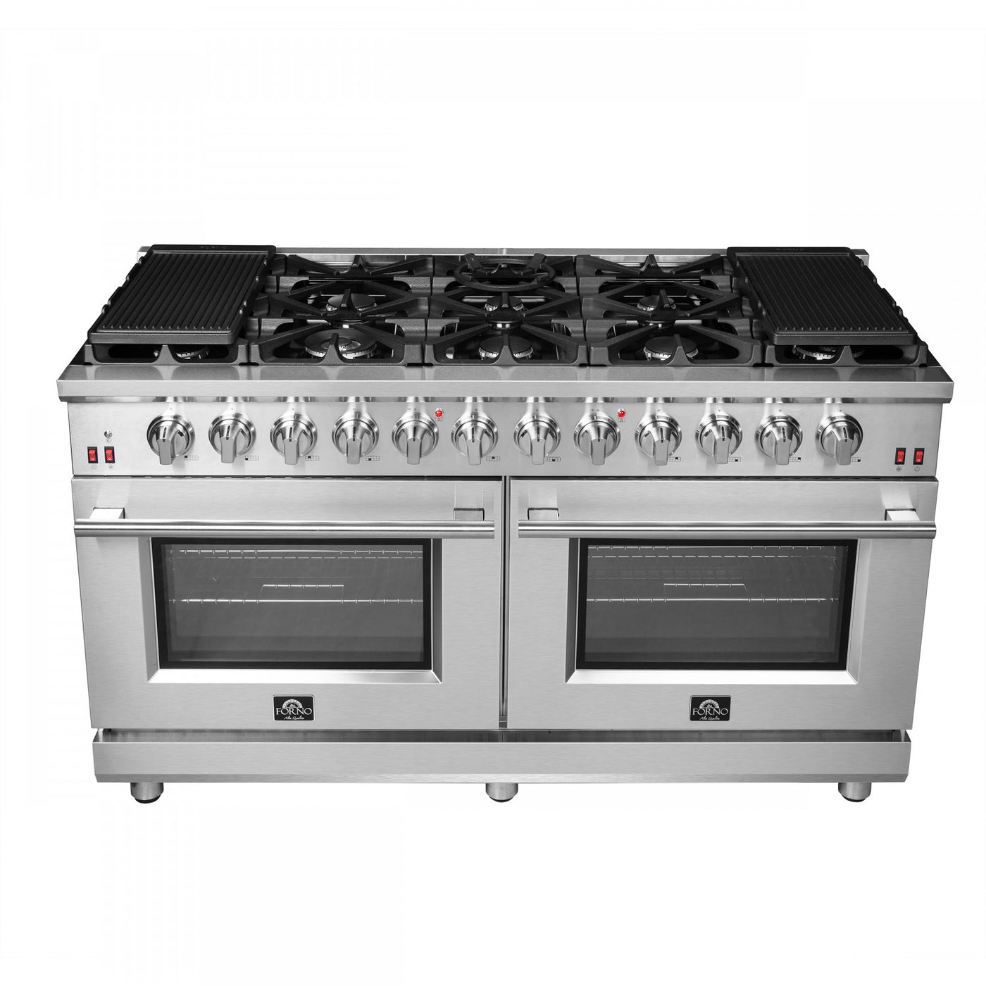 Forno Massimo 60" Stainless Steel Freestanding Double Oven Gas Range (8.64 Cu. Ft.) - FFSGS6239-60