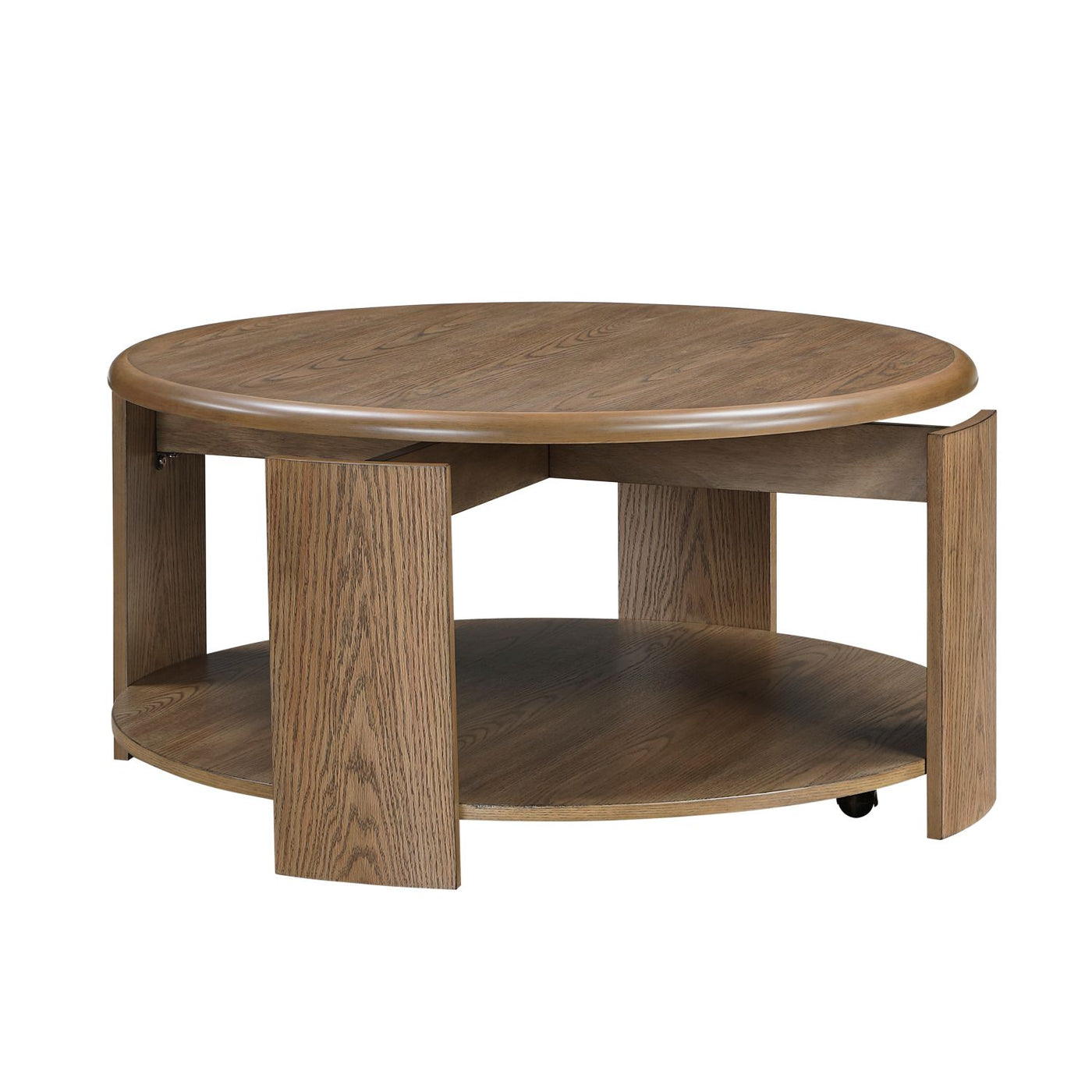 Mirabel 39.5" Swivel Top Coffee Table - Brown Oak