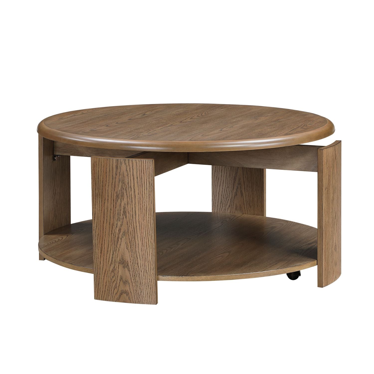 Mirabel 39.5" Swivel Top Coffee Table - Brown Oak