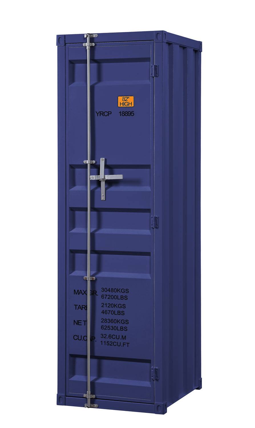 Konto Industrial Tall Wardrobe - Blue