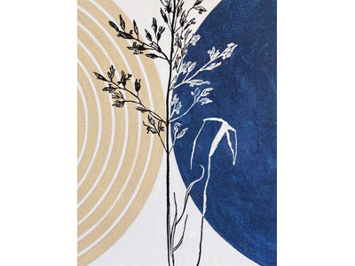 Feeling Connected Abstract Wall Art - Beige & Blue