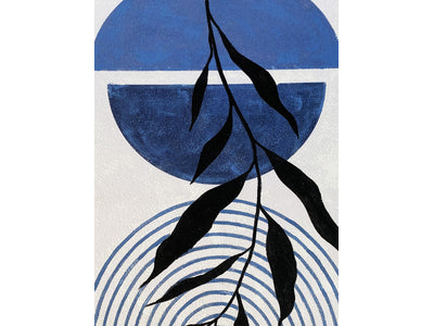 Feeling Connected Abstract Wall Art - Black & Blue