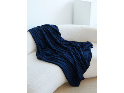 Feeling Connected 50"x 60"x Navy Knited Throw