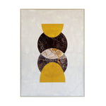 Free Spirit Geometric Canvas Wall Art - White, Grey and Yellow