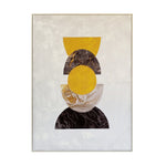 Free Spirit Geometric Canvas Wall Art - White, Yellow and Grey