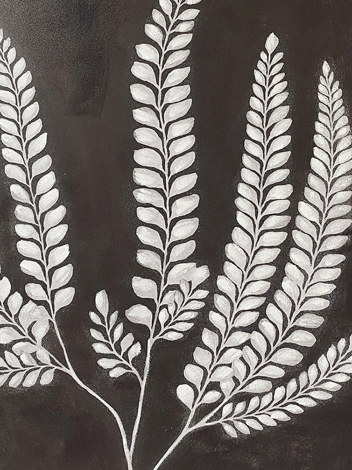 Free Spirit Fern Leaf Canvas Wall Art - Brown, White