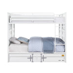 Konto Industrial Full Bunk Bed with Trundle- White