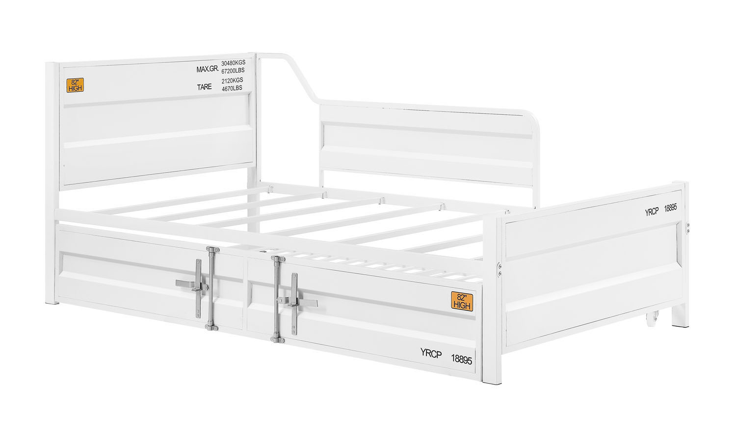 Konto Industrial Twin Daybed with Trundle - White