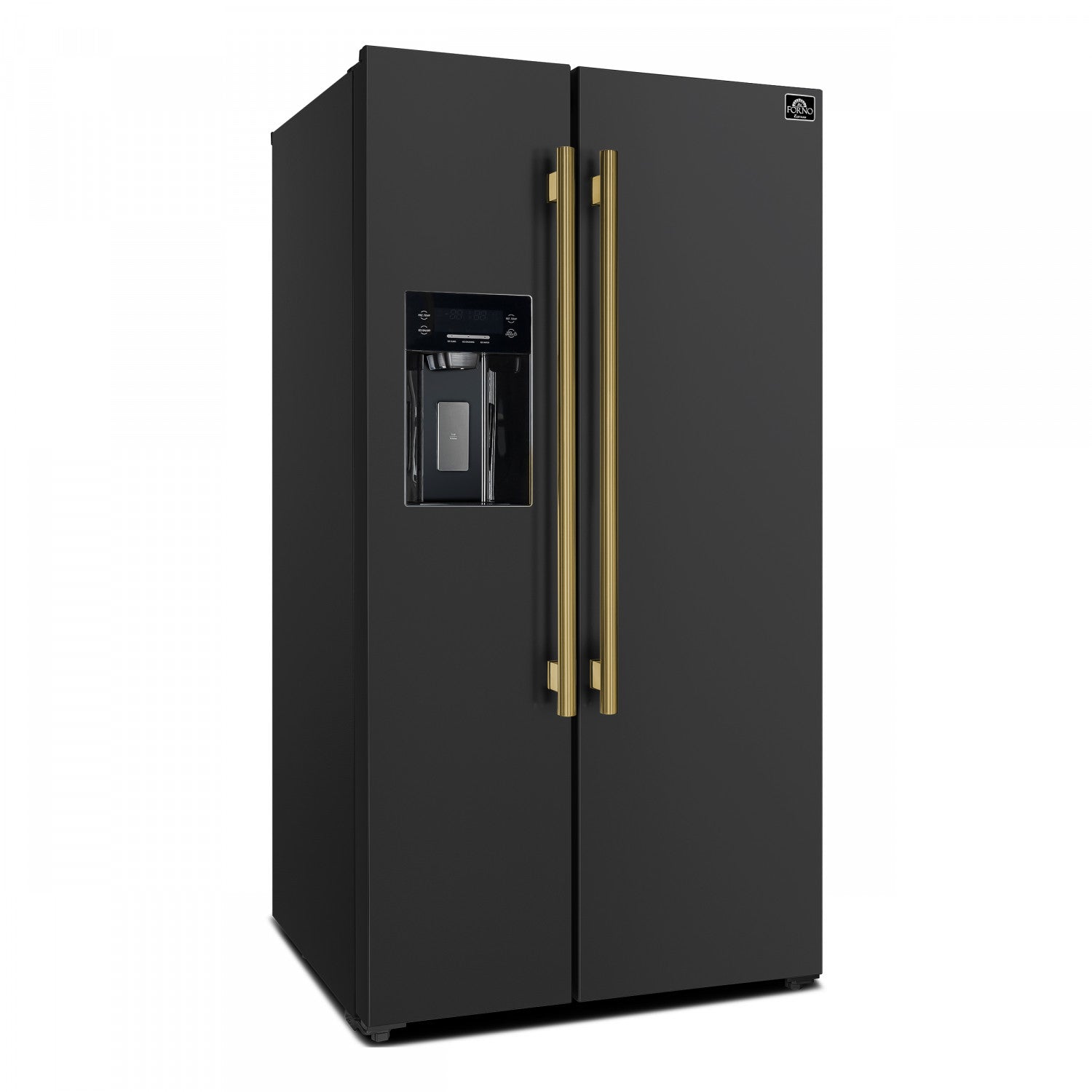 Forno Salerno 36" 20 Cu.Ft. Black Side-by-side Refrigerator with Ice & Water Dispenser - FFRBI1844-36BLK