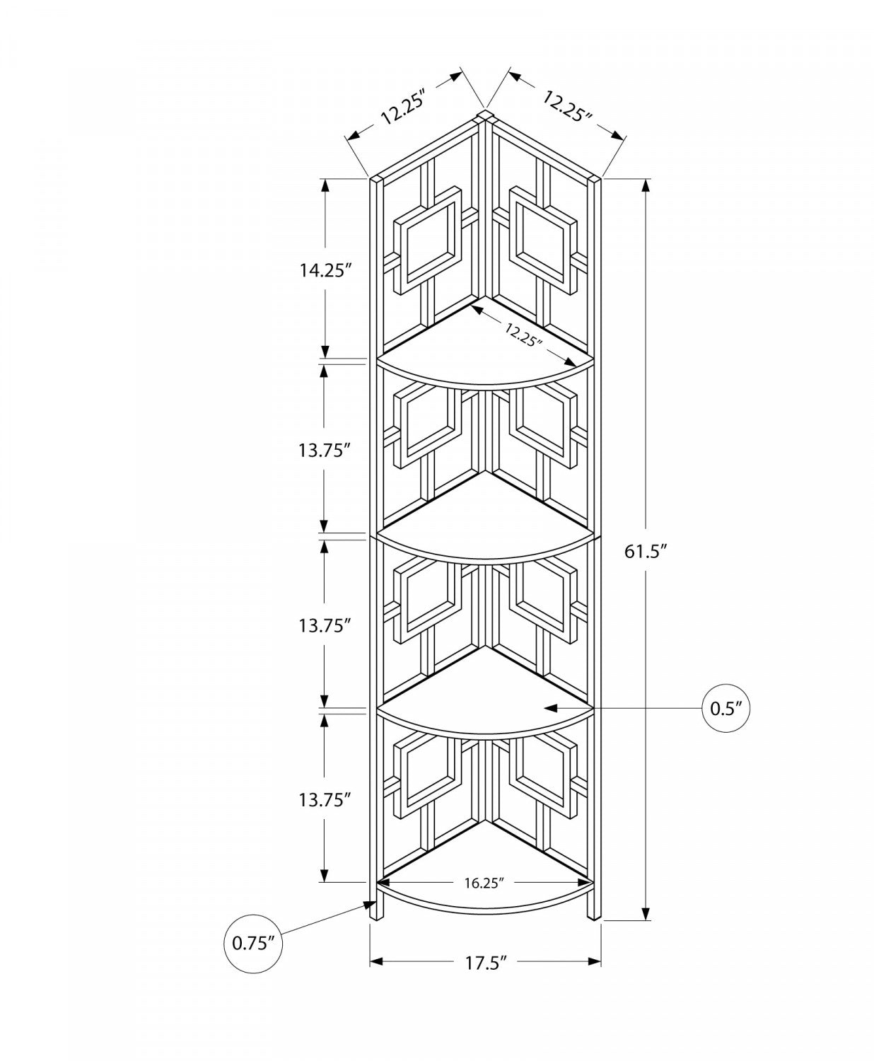 Venn Bookcase - White