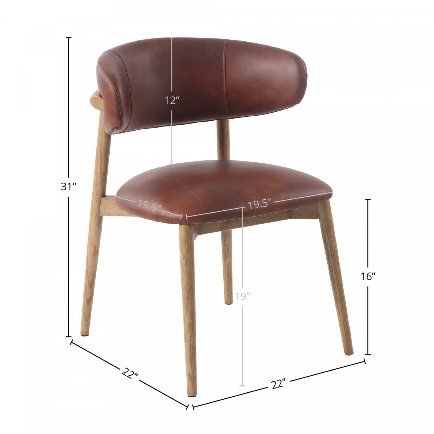 Veyda Dining Chair - Tobacco
