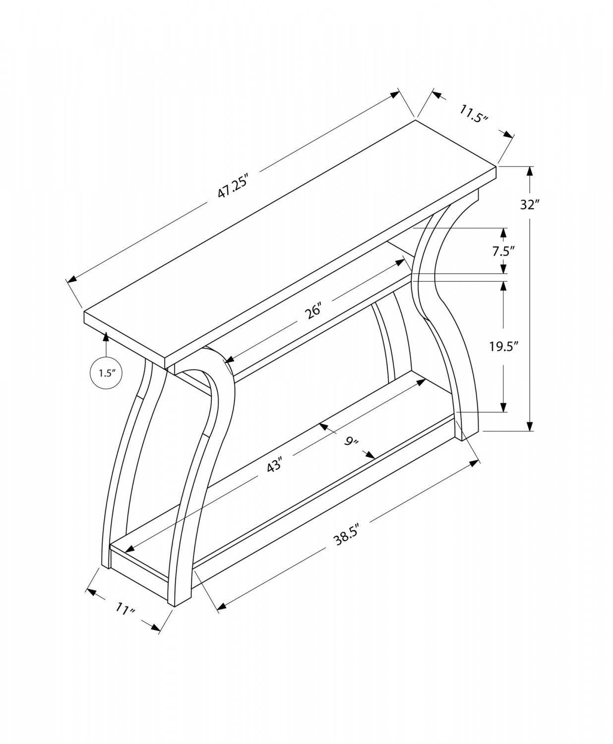 Lira Sofa Table - Dark Taupe