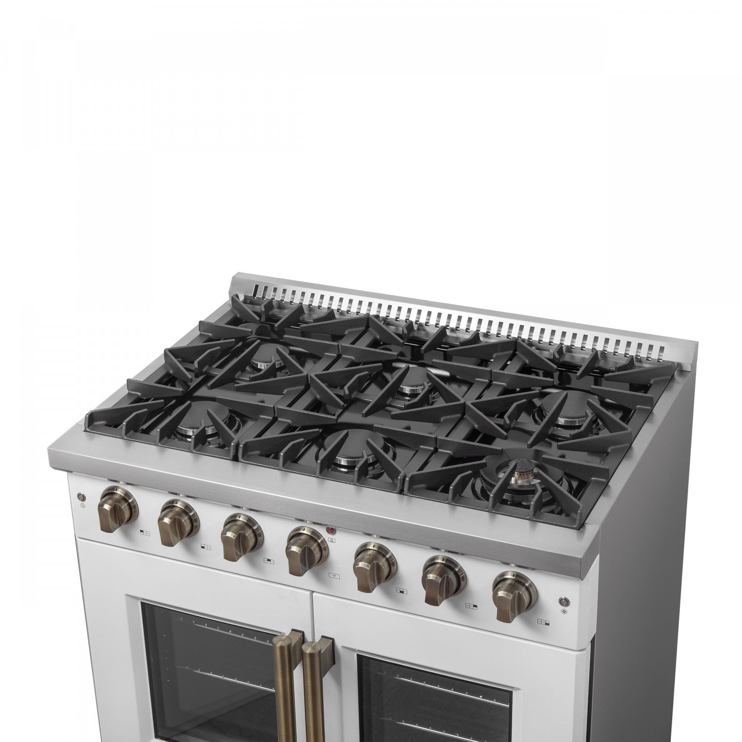 Forno Galiano 36" White French Door Freestanding Gas Range (5.36 Cu. Ft.) - FFSGS6444-36WHT