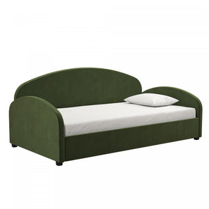 Moon Upholstered Twin Daybed - Olive Green Velvet